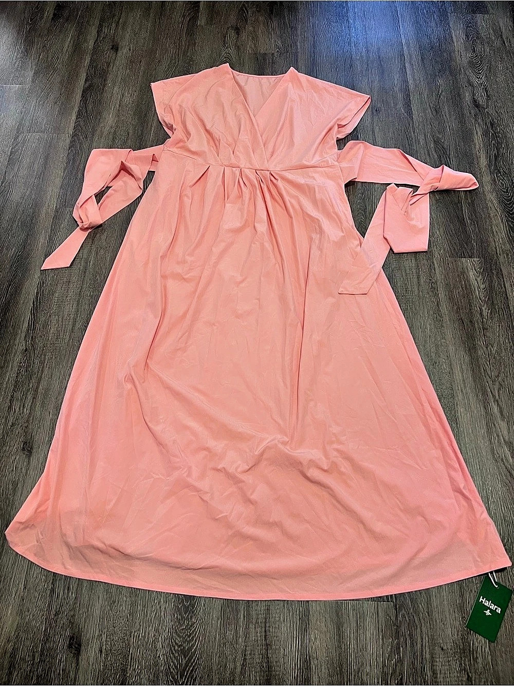 Halara V-Neck Short Sleeve Tie Back Quick Dry Maxi Casual Dress